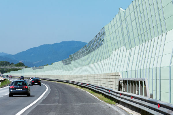 Noise control barrier motorway
