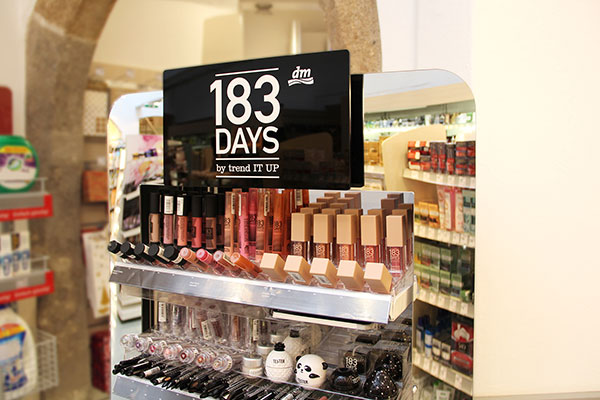 Shop Display dm 183 days with decorative cosmetics articles