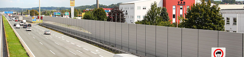 Lärmschutzwand entlang der A1 im Abschnitt Ansfelden